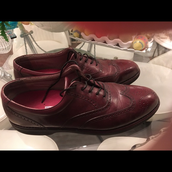 Like new Rockport Burgundy Leather Wingtips Sz 12 - Picture 2 of 6